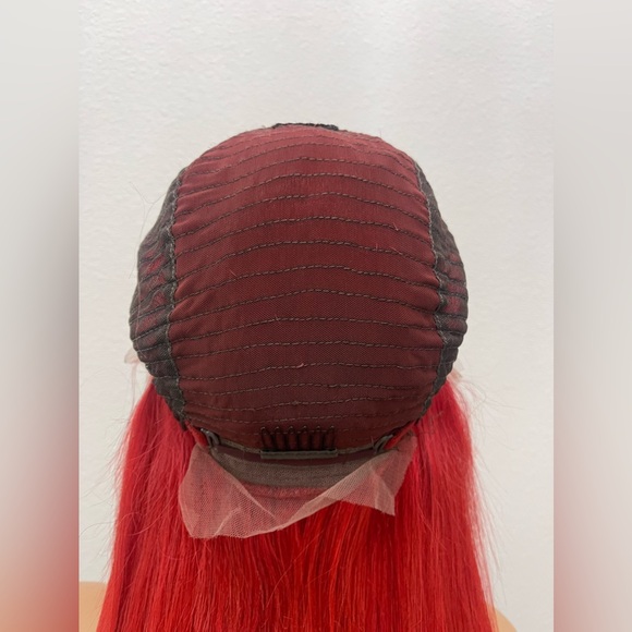 20” 13x6 Straight Human Hair Wig, Customized and Colored Red - Picture 12 of 12